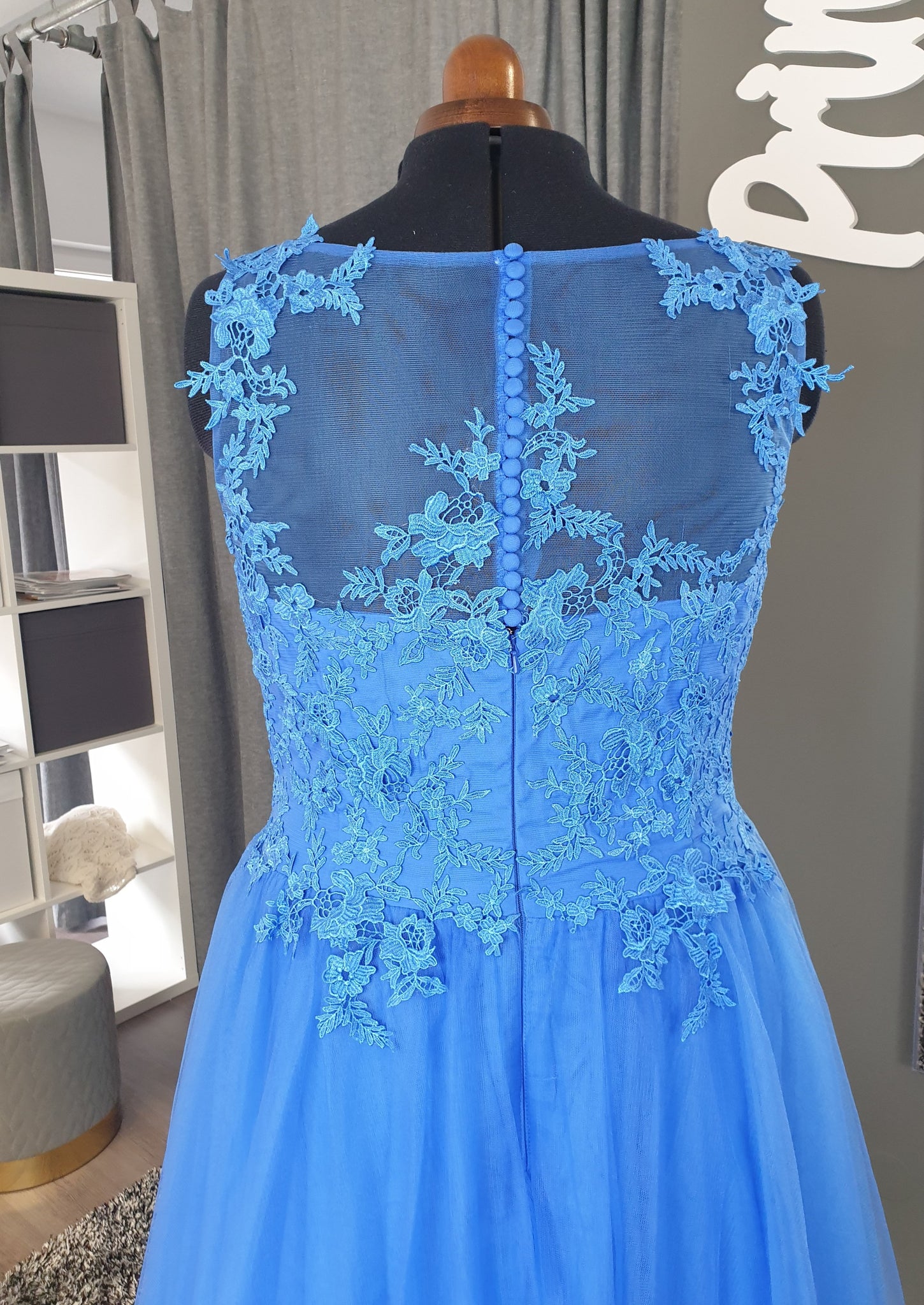 Abendkleid kobaltblau, bodenlang